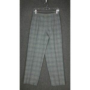 Vintage Talbots Petites Wool Trousers Women's 6 Grey Plaid High Rise Academia
